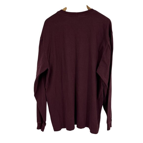 Carhartt Mens Loose Fit Long Sleeve Pocket T-Shirt Burgundy Size L Tall - Picture 4 of 8